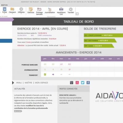 Tableau de bord AIDAVOCAT Compta